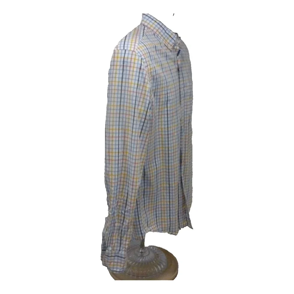J Crew Shirt Mens M Flex Washed Slim Fit Graph Plaid Button Down Long Sleeve Ivy